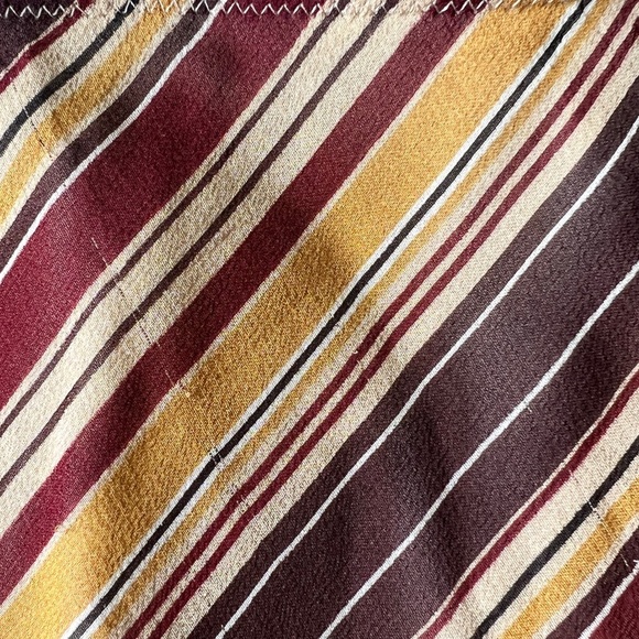 90s Nine West Womens Retro Brown Striped Silk Ruffle Hem Midi A-Line Skirt Large - Picture 8 of 13